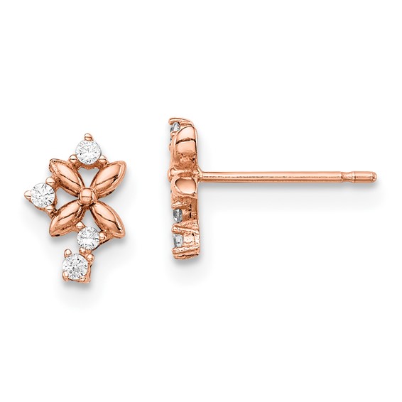 14k Madi K Rose Gold CZ Post Earrings