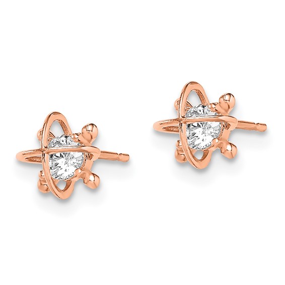 14k Madi K Rose Gold CZ Post Earrings