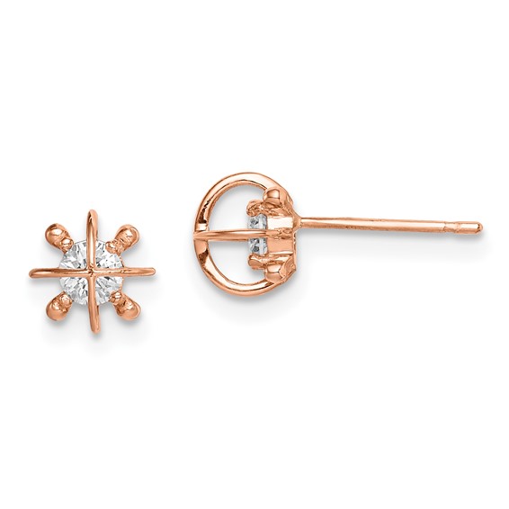 14k Madi K Rose Gold CZ Post Earrings