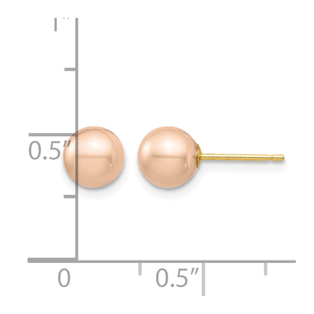 14k Madi K 6-7mm Pink Round Freshwater Cultured Pearl Stud Post Earrings with Silicone Backs (SE2928)