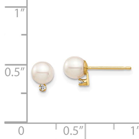 Madi K® Gold FWC Pearl & Diamond Post Earrings