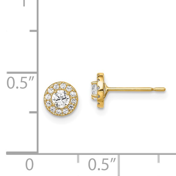 14k Madi K CZ Halo Circle Post Earrings