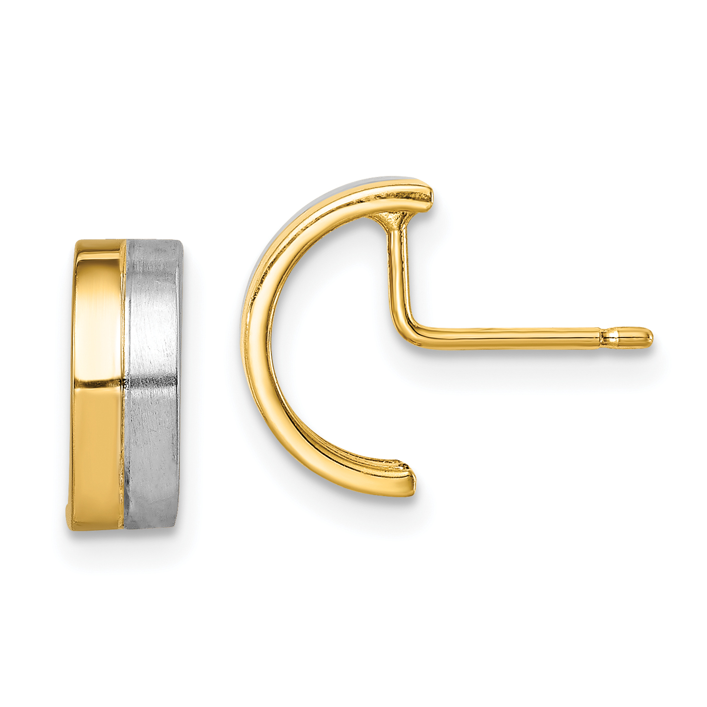 14k w/Rhodium Madi K Half Circle Post Earrings (SE2985)