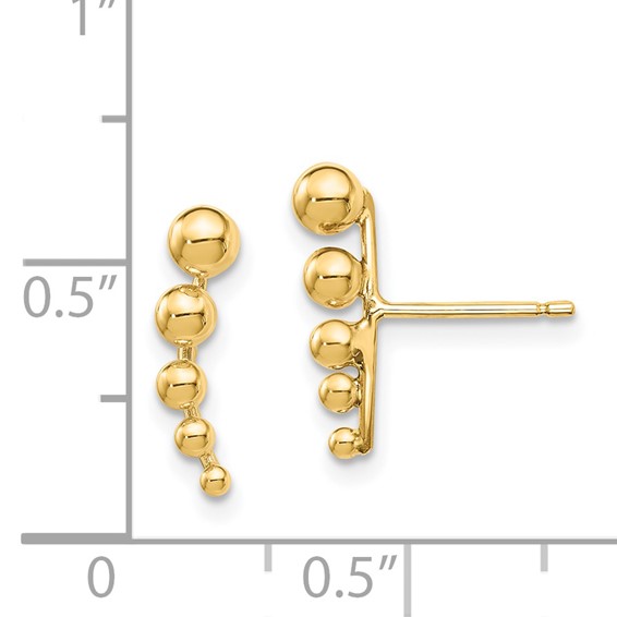 14k Madi K Graduated Ball Post Earrings