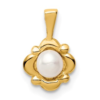 14k Madi K 4-5mm White Button Freshwater Cultured Pearl Pendant
