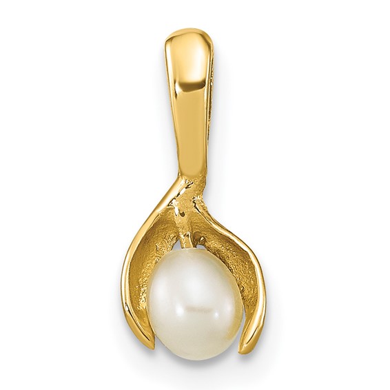 14K Madi K 4-5mm Rice White FWC Pearl Pendant