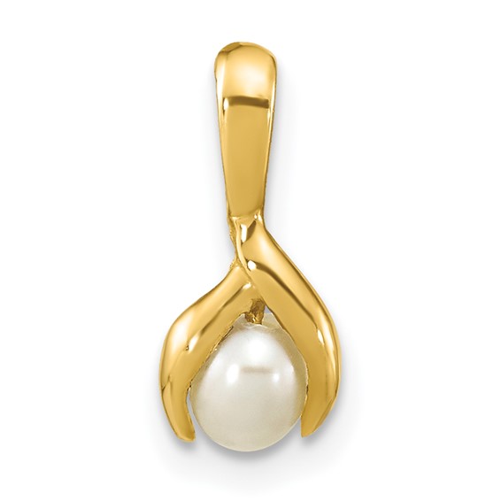 14K Madi K 4-5mm Rice White FWC Pearl Pendant