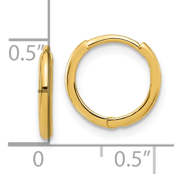 14k Madi K Polished 1.45x12mm Hinged Hoop Earrings