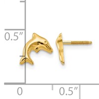14K Yellow Gold Madi K Small Dolphin Post Earrings view 4