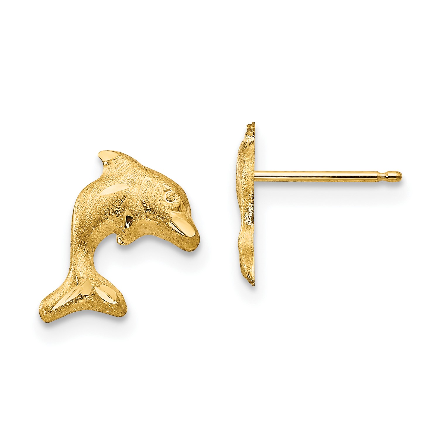 14k Yellow Gold Madi K Dolphin Earrings 10mm X 8mm Ebay 14k Yellow Gold Satin Dolphin Earrings 10mm X 8mm