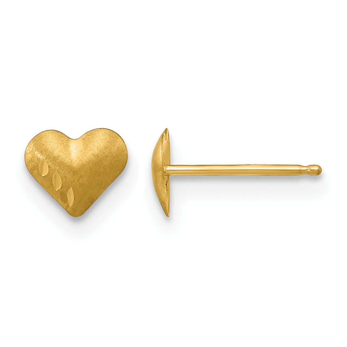 14k Madi K Diamond-Cut & Satin Puffed Heart Earrings (SE329)