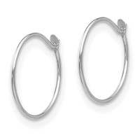 14K White Gold Madi K Small 1x9mm Endless Hoop Earrings view 2