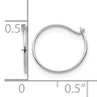 14K White Gold Madi K Small 1x9mm Endless Hoop Earrings view 4