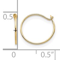 14K Yellow Gold Madi K Small 1x9mm Endless Hoop Earrings view 4