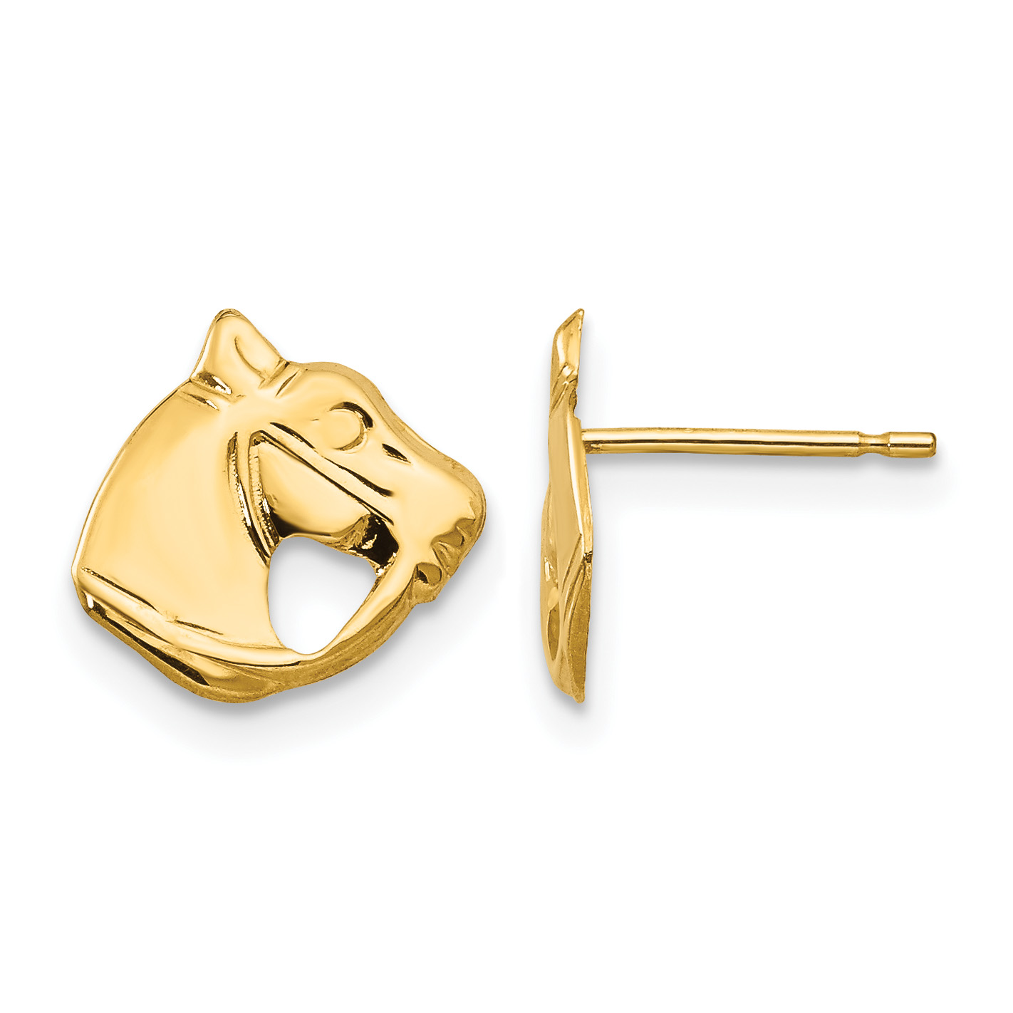 14k Madi K Polished Horse Head Post Earrings (SE353)