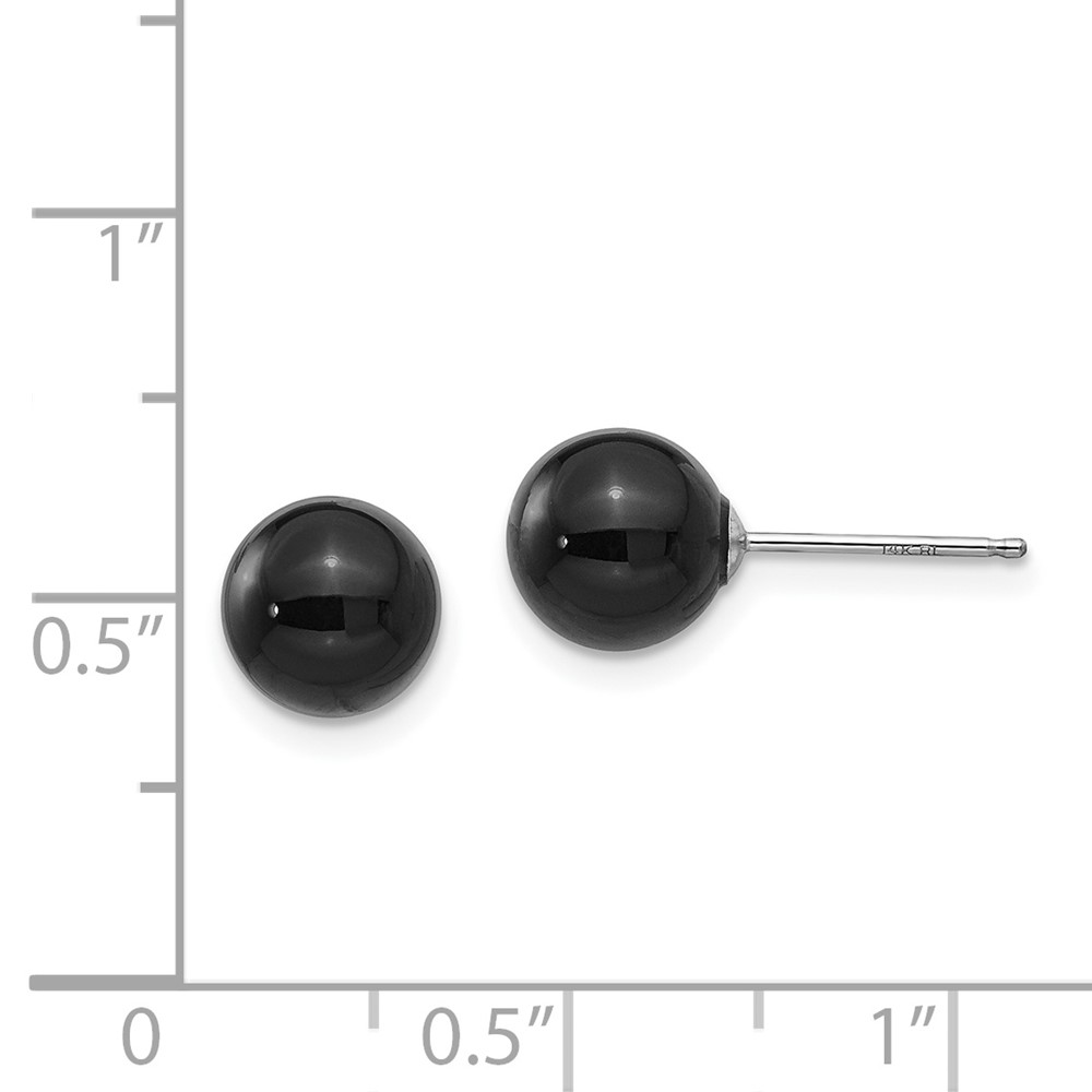 14k White Gold Madi K Onyx Bead Earrings (SE370)