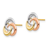 14K Tri-color Madi K 3-Circle Post Earrings view 2