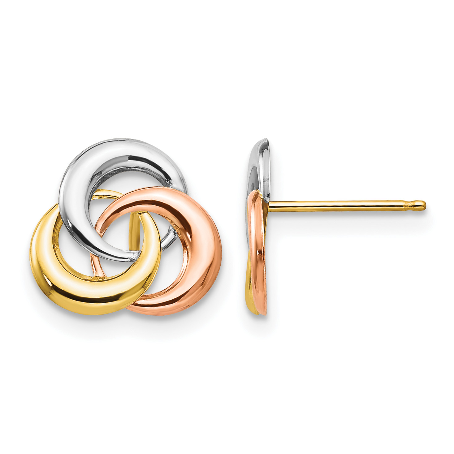 14k Tri-color Madi K 3 Circle Post Earrings (SE422)