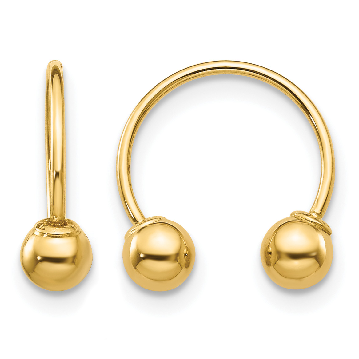 14k Madi K Open Hoop Beaded Earrings (SE473)