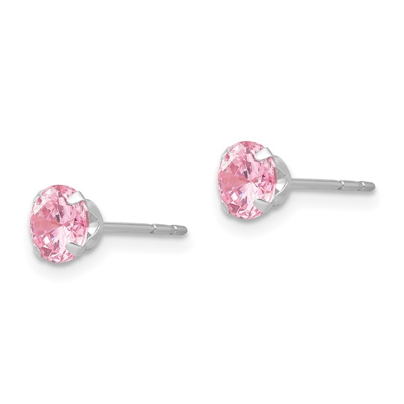 Gold Pink CZ Earrings