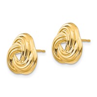 14K Yellow Gold Madi K Love Knot Post Earrings view 2
