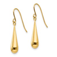 14K Yellow Gold Madi K Teardrop Dangle French Hook Earrings view 2