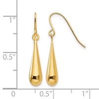 14K Yellow Gold Madi K Teardrop Dangle French Hook Earrings view 4