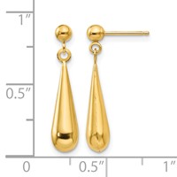 14K Yellow Gold Madi K Teardrop Dangle Post Earrings view 4