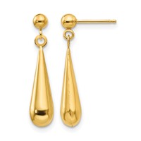 14K Yellow Gold Madi K Teardrop Dangle Post Earrings view 1
