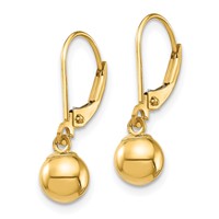 14K Madi K Dangle 6mm Bead Leverback Earrings view 2