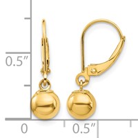14K Madi K Dangle 6mm Bead Leverback Earrings view 4