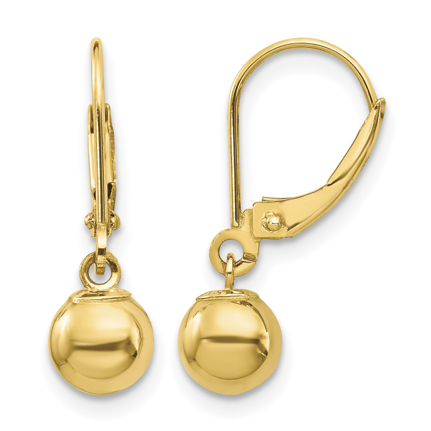 14k Madi K Dangle 6mm Bead Leverback Earrings (SE952)