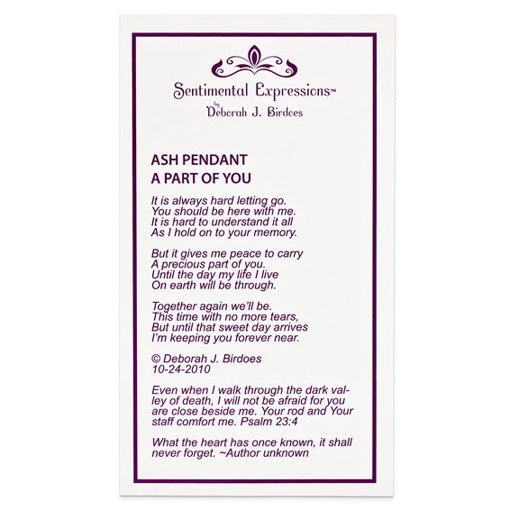 Sentimental Expressions Sterling Silver Rhodium-plated Antiqued Teardrop Ash Holder 18 Inch Necklace