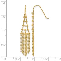 14K Fringe Beaded Dangle French Hook Earrings view 4