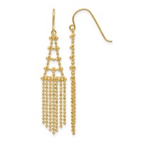 14K Fringe Beaded Dangle French Hook Earrings view 1