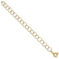 14K Yellow Gold Polished Circle Chain Bracelet, 7.5" view 2