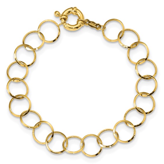 14K Polished Circle Chain 7.5 inch Bracelet