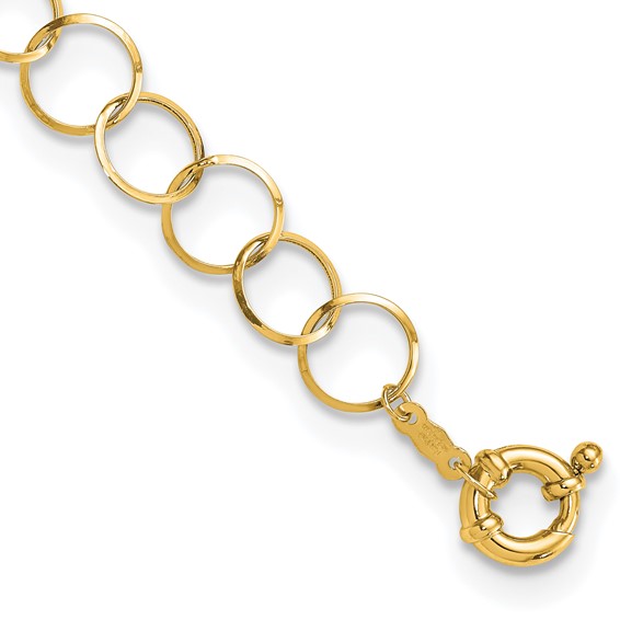 14K Polished Circle Chain 7.5 inch Bracelet