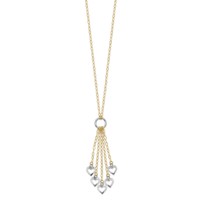 14K Two-Tone Heart Drop Necklace Plus 2 Inch Extender, 16" view 2