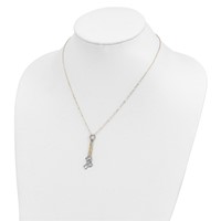 14K Two-Tone Heart Drop Necklace Plus 2 Inch Extender, 16" view 4