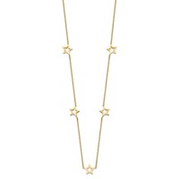 14K Yellow Gold Open Stars Necklace Plus 2 Inch Extension, 16" view 2