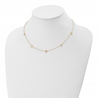 14K Yellow Gold Open Stars Necklace Plus 2 Inch Extension, 16" view 3