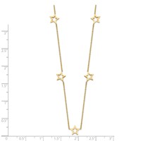 14K Yellow Gold Open Stars Necklace Plus 2 Inch Extension, 16" view 4