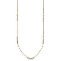 14K Two-Tone Mirror Beaded Station Necklace - 18in view 2