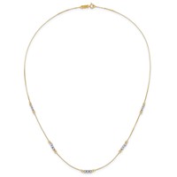 14K Two-Tone Mirror Beaded Station Necklace - 18in view 4