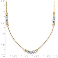 14K Two-Tone Mirror Beaded Station Necklace - 18in view 3
