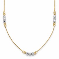 14K Two-Tone Mirror Beaded Station Necklace - 18in view 1