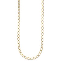 14K Yellow Gold Polished 4mm Fancy Oval Link Necklace, 18" view 2