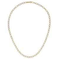 14K Yellow Gold Polished 4mm Fancy Oval Link Necklace, 18" view 3