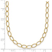 14K Yellow Gold Polished 4mm Fancy Oval Link Necklace, 18" view 4